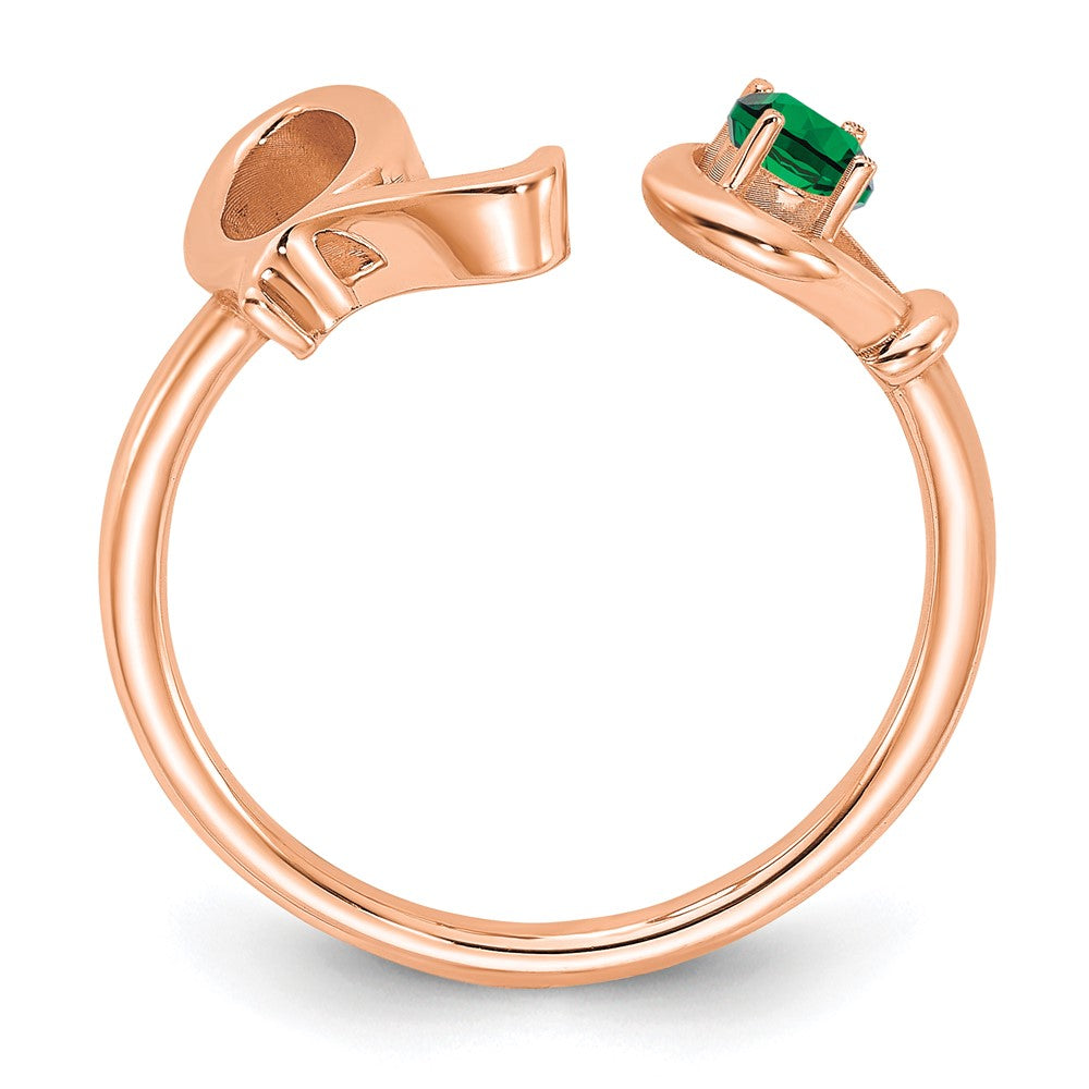 14K Roségold Buchstabe Q Ring mit Geburtsstein