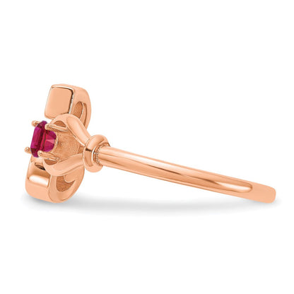 Roségoldbeschichtet Sterlingsilber / Roségold Buchstabe S mit Geburtsstein Ring
