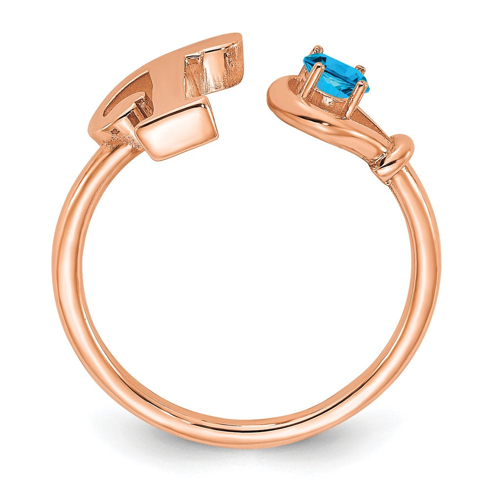 585 Roségold Ring mit Buchstabe „T" und Geburtsstein