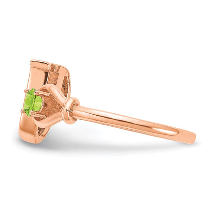 14K Roségold Buchstabe U Ring mit Geburtsstein