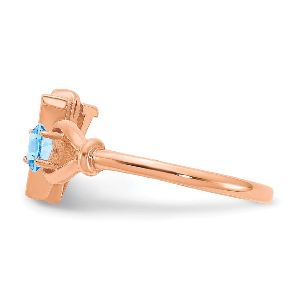 14K Roségold Buchstabe W Ring mit Geburtsstein