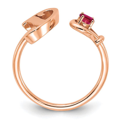 585 Roségold Ring mit Buchstabe „S" und Geburtsstein
