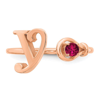 14K Roségold Buchstabe S Ring mit Geburtsstein