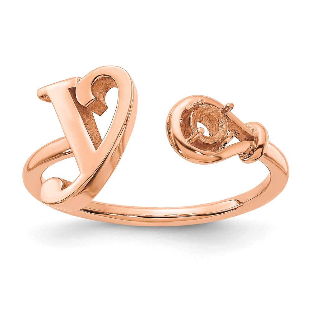 14K Roségold Buchstabe S Ring mit Geburtsstein