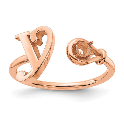14K Roségold Buchstabe S Ring mit Geburtsstein