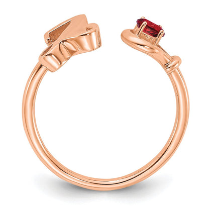 750 Roségold Ring mit Buchstabe Y und Geburtsstein