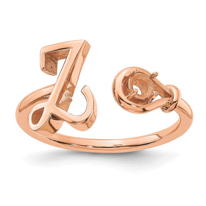 585 Roségold Ring mit Buchstabe Z und Geburtsstein