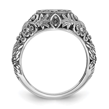 10K Weißgold Filigran-Ring mit 1,5 mm Geburtssteinen Monogramm