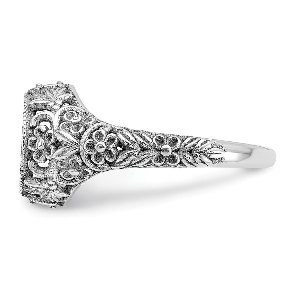 10K Weißgold Filigran-Ring mit 1,5 mm Geburtssteinen Monogramm