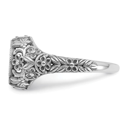 10K Weißgold Filigran-Ring mit 1,5 mm Geburtssteinen Monogramm