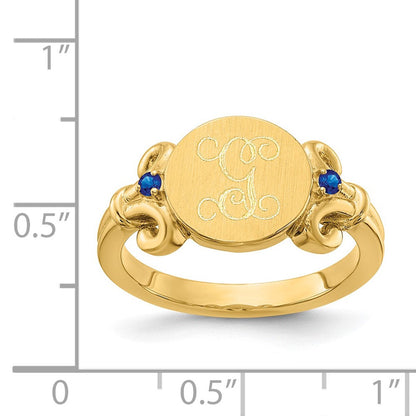 585 Gelbgold Ring mit Fancy-Initiale und Kristall-Geburtsstein