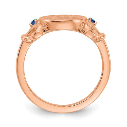 14K Roségold Fancy Initial-Ring mit Kristall-Geburtssteinen