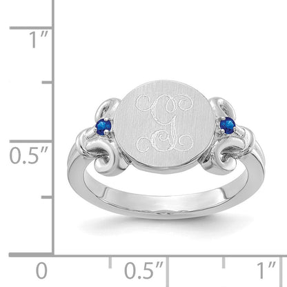 14K Weißgold Ring mit Initiale und Kristall-Geburtssteinen