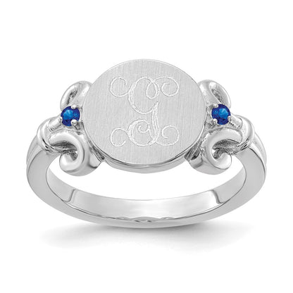 14K Weißgold Ring mit Initiale und Kristall-Geburtssteinen