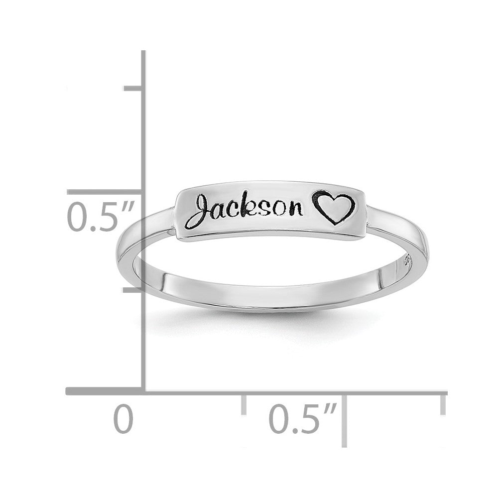 14K Weißgold personalisierter Namensring