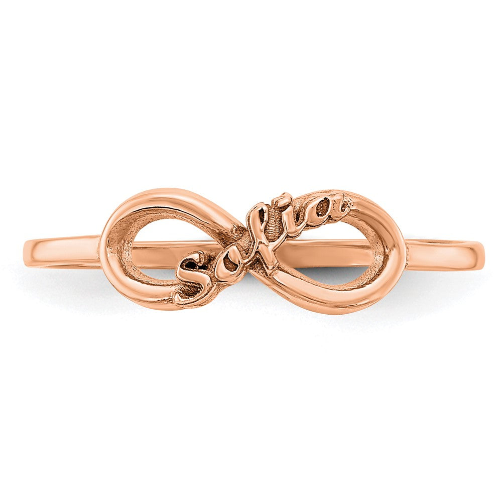 14K Roségold Personalisiert Unendlichkeit Ring (size 7 Nur)