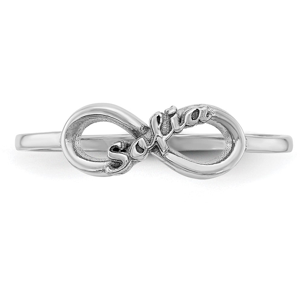 14K Weißgold personalisierter Infinity-Namensring