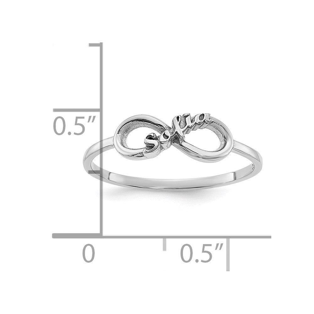 14K Weißgold personalisierter Infinity-Namensring
