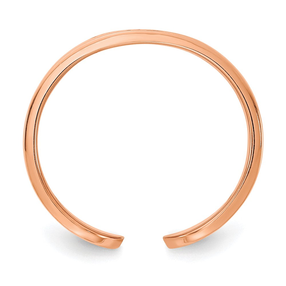 14K Roségold Polierter Zigarrenring mit Monogramm