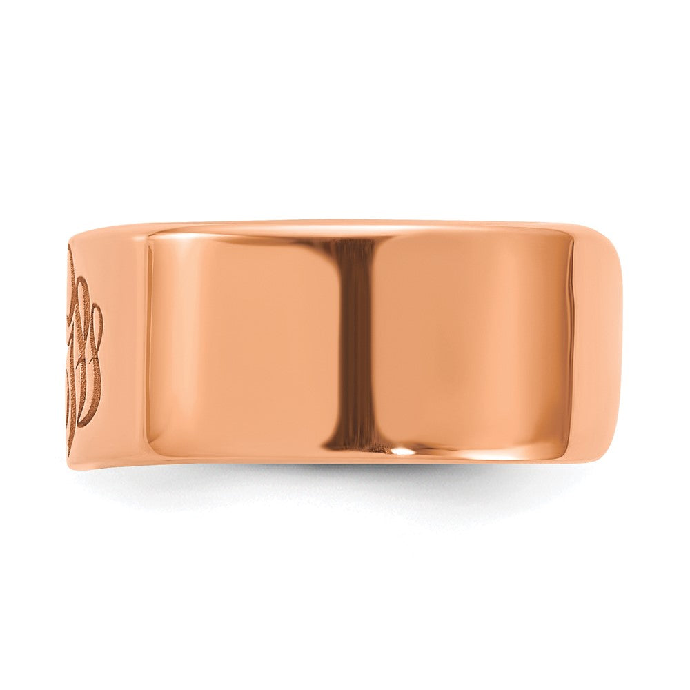 14K Roségold Polierter Zigarrenring mit Monogramm