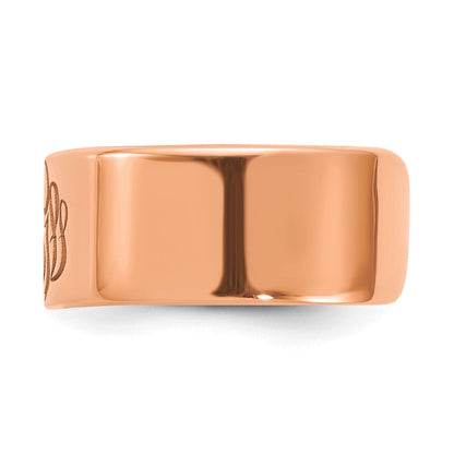 14K Roségold Polierter Zigarrenring mit Monogramm