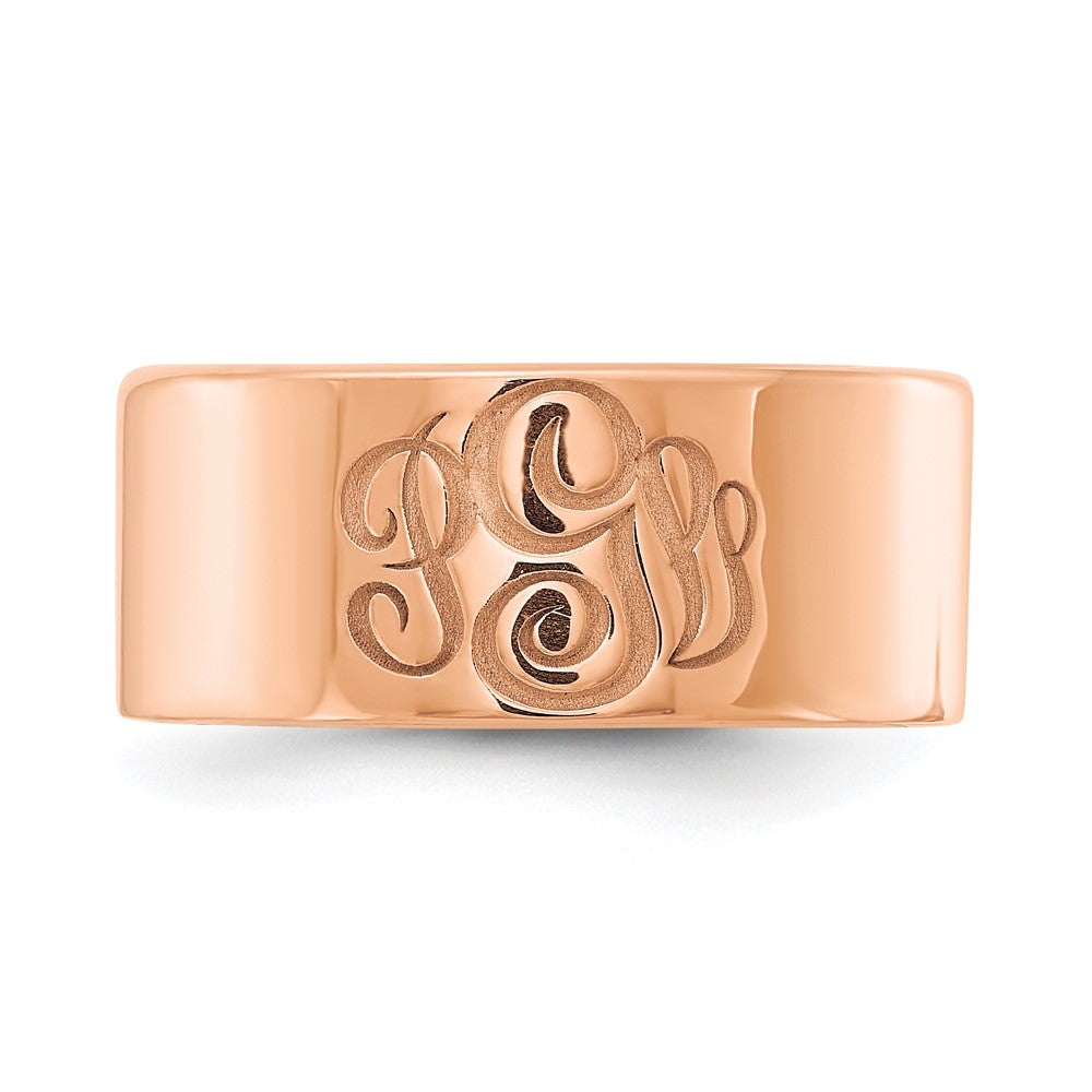 14K Roségold Polierter Zigarrenring mit Monogramm