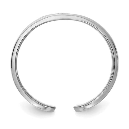 14K Weißgold Ring im Zigarrenstil mit Monogramm, poliert