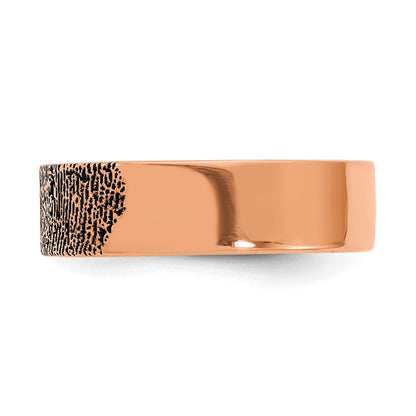 Roségoldbeschichtet Sterlingsilber /rose Fingerprint Ring