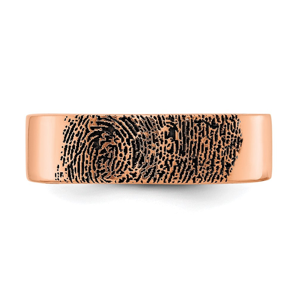 Roségoldbeschichtet Sterlingsilber /rose Fingerprint Ring