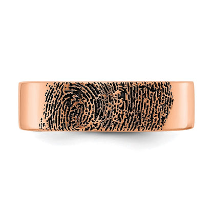 Roségoldbeschichtet Sterlingsilber /rose Fingerprint Ring