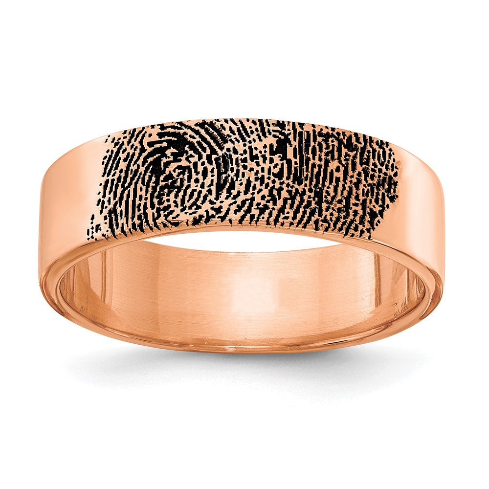 Roségoldbeschichtet Sterlingsilber /rose Fingerprint Ring