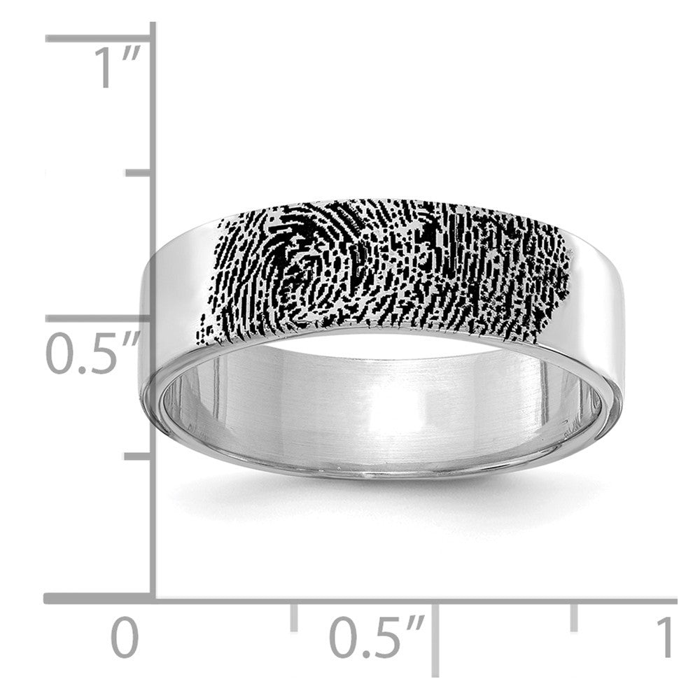 14K Weißgold Fingerabdruck-Ring