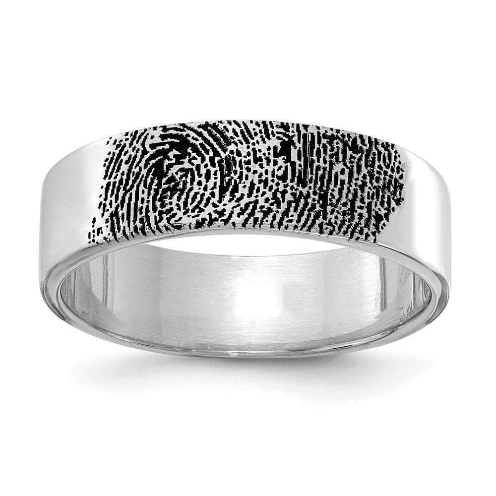 14K Weißgold Fingerabdruck-Ring