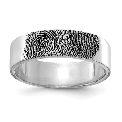 14K Weißgold Fingerabdruck-Ring