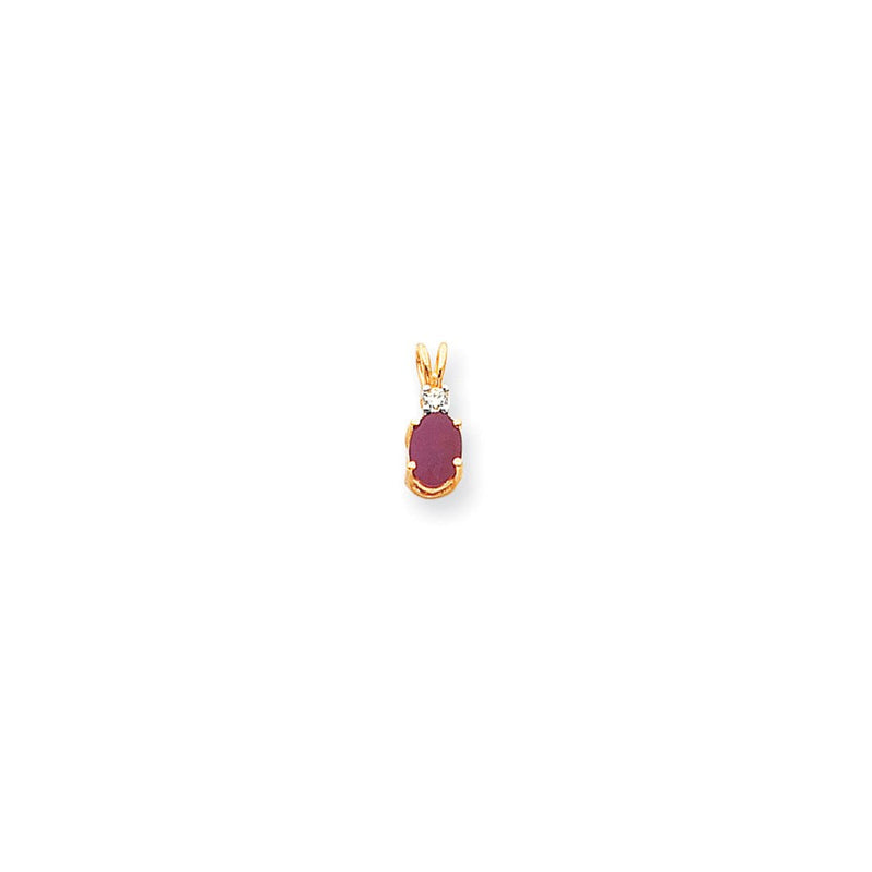 14K Gelbgold Rubin Echt-Diamant-Anhänger