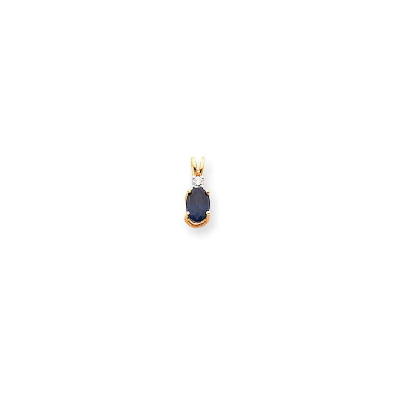 14K Gelbgold Saphir Echtdiamant-Anhänger