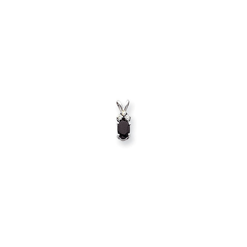 14K Weißgold Anhänger mit Saphir und Diamant