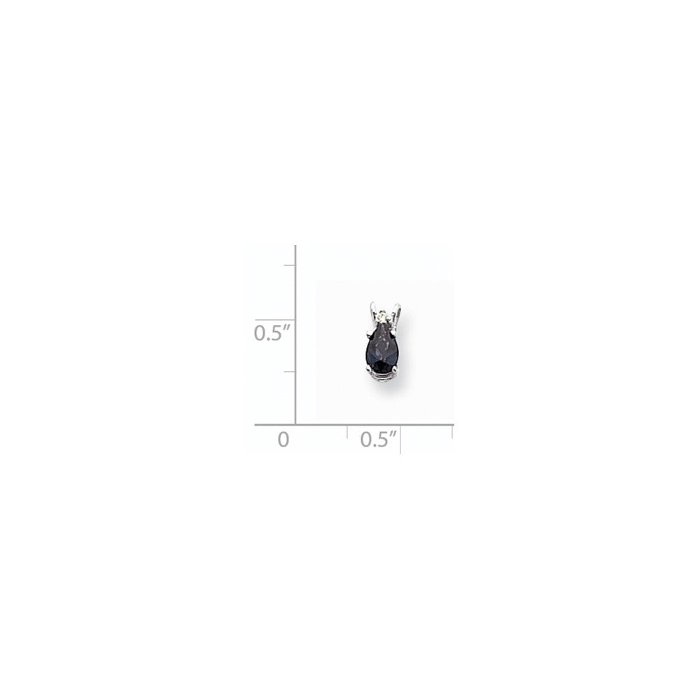 14K Weißgold Saphir Echtdiamant-Anhänger