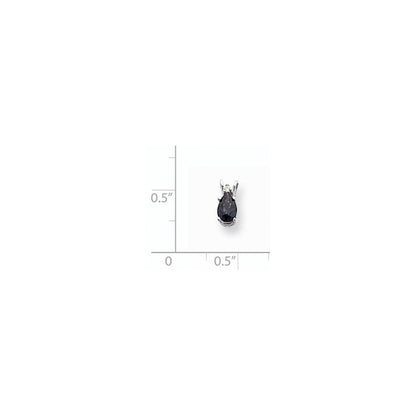 14K Weißgold Saphir Echtdiamant-Anhänger