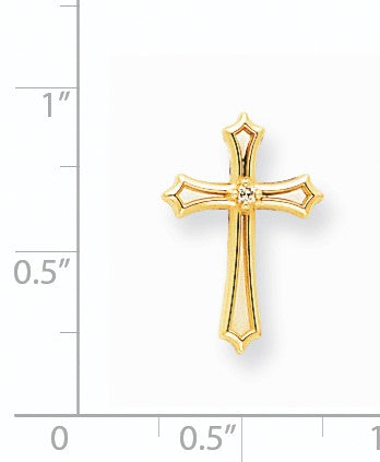 14K Kreuzanhänger mit natürlichem Diamant AA