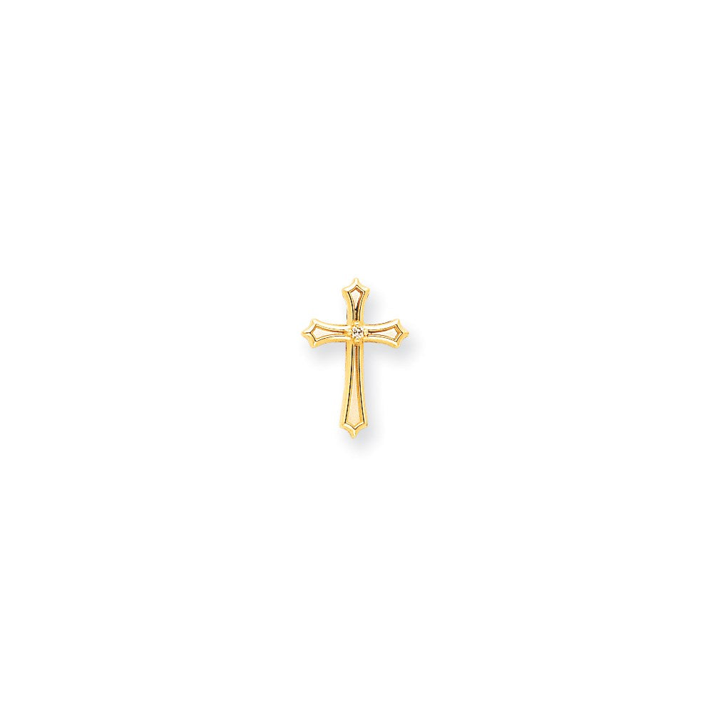 14K Kreuzanhänger mit natürlichem Diamant AA