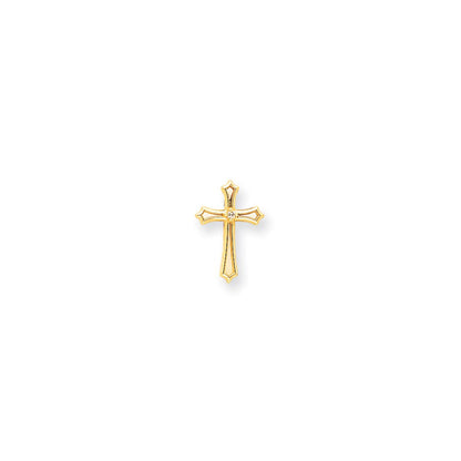 14K Kreuzanhänger mit natürlichem Diamant AA