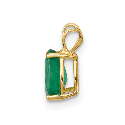 14K Gelbgold Smaragd-Anhänger