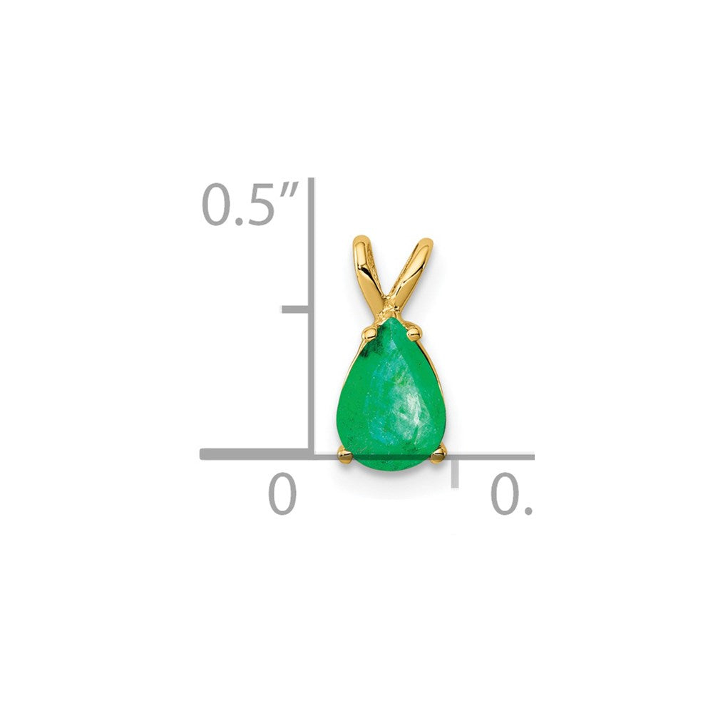 14K Gelbgold Smaragd-Anhänger