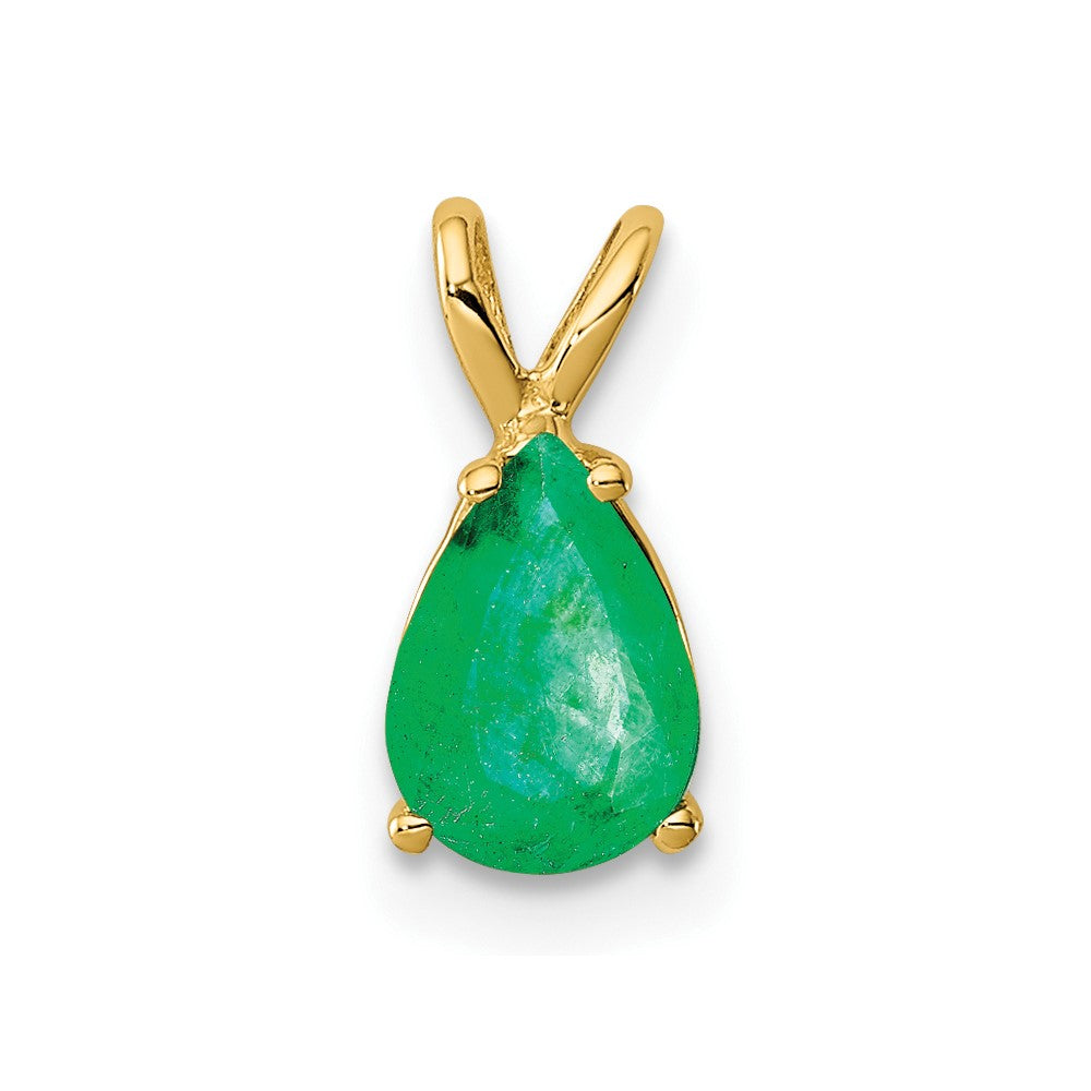 14K Gelbgold Smaragd-Anhänger