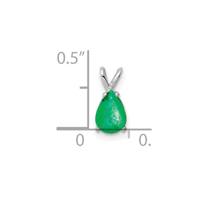 14K Weißgold Smaragd-Anhänger
