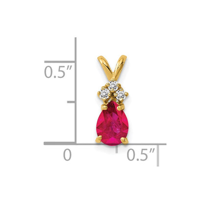 14K Rubin-Diamant-Anhänger