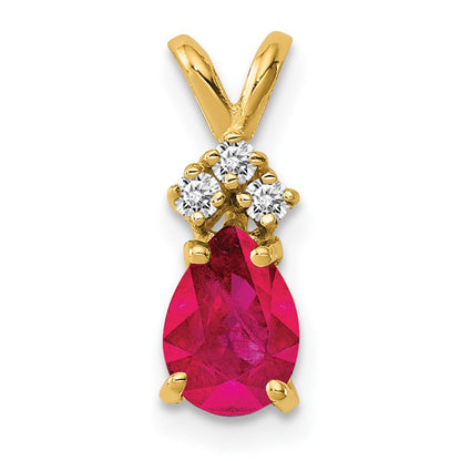 14K Rubin-Diamant-Anhänger