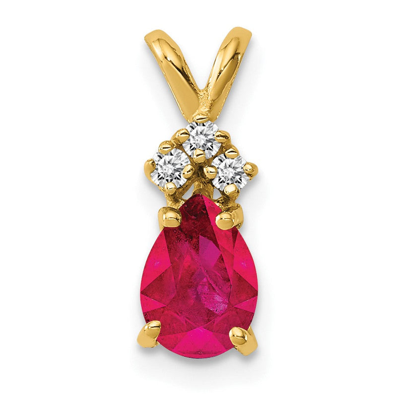 14K Rubin-Diamant-Anhänger