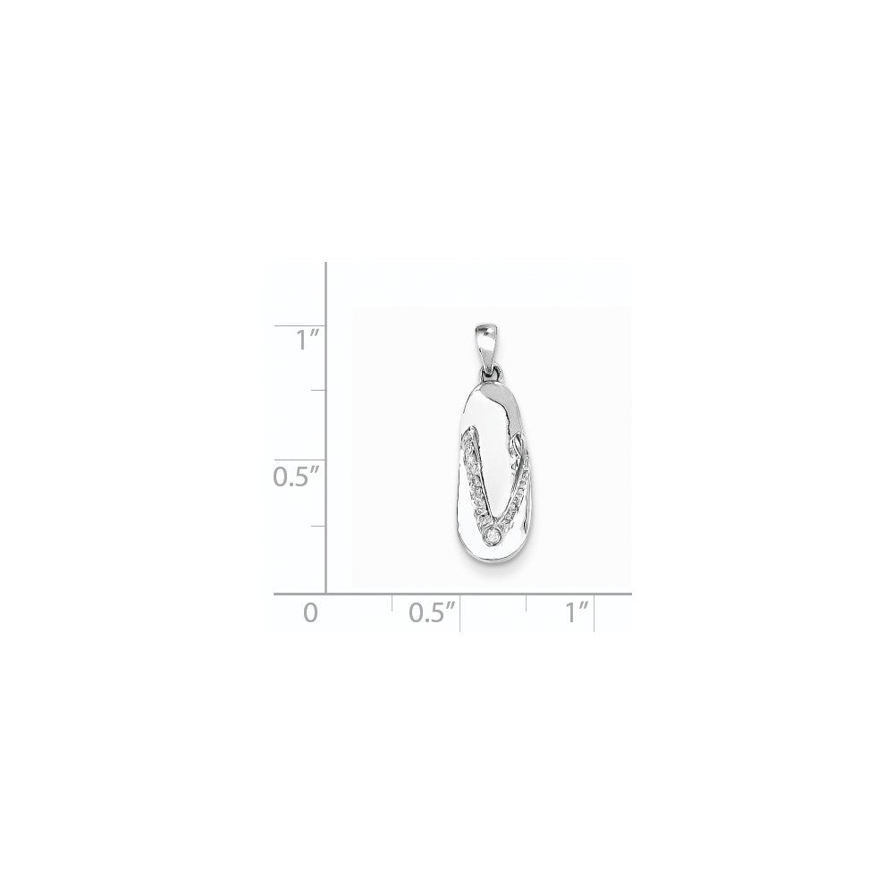 14K Weißgold AA-Qualität Sandale-Anhänger mit echten Diamanten